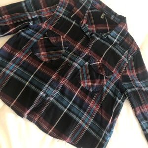 Forever 21 crop top flannel, multi colored